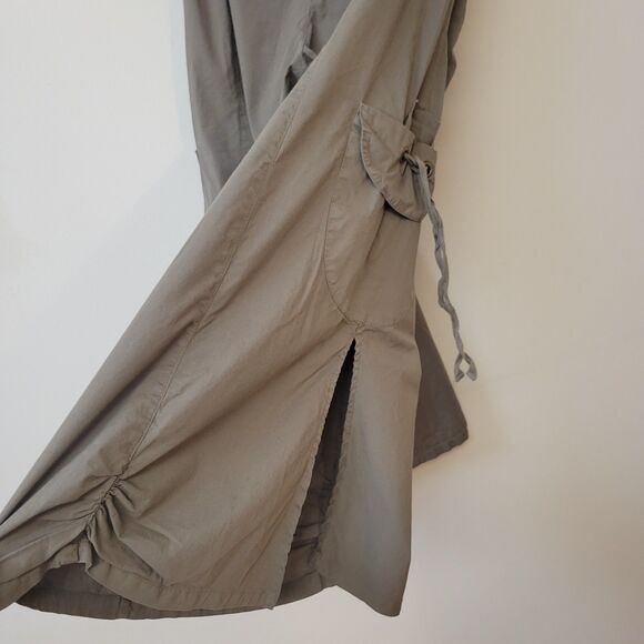 XCVI Cargo Capri Wide-Leg Side Slits Ruffled Gray Women Size XS Pants - Picture 6 of 10